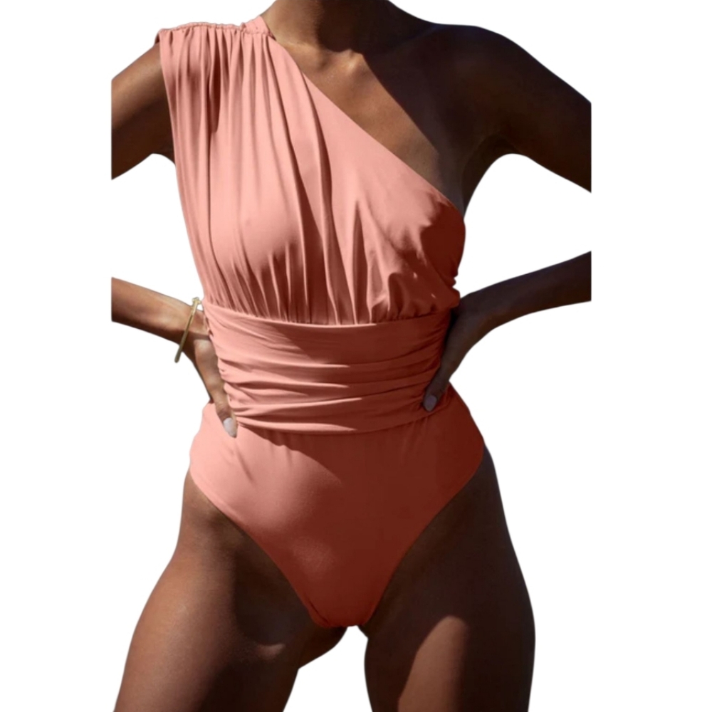 LENNY NIEMEYER DRAPED ONE SHOULDER SWIMSUIT‎